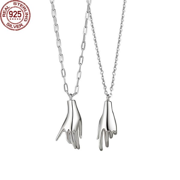 new hand in couple necklace strands sterling silver men and women creative minority design clavicle chain simple student pendant female, Black
new hand in couple necklace strands sterling silver men and women creative minority design clavicle chain simple student pendant female, Black