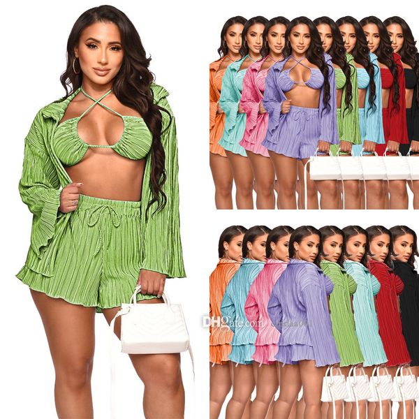 wholesale tracksuits bikinis three piece womens set fall cardigan wide leg pants mini shorts boutique clothing, Gray
wholesale tracksuits bikinis three piece womens set fall cardigan wide leg pants mini shorts boutique clothing, Gray