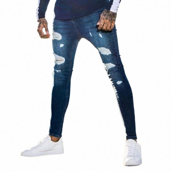 fashion streetwear mens jeans destroyed ripped design pencil denim pants ankle skinny men full length men's 73e6#, Blue
fashion streetwear mens jeans destroyed ripped design pencil denim pants ankle skinny men full length men's 73e6#, Blue