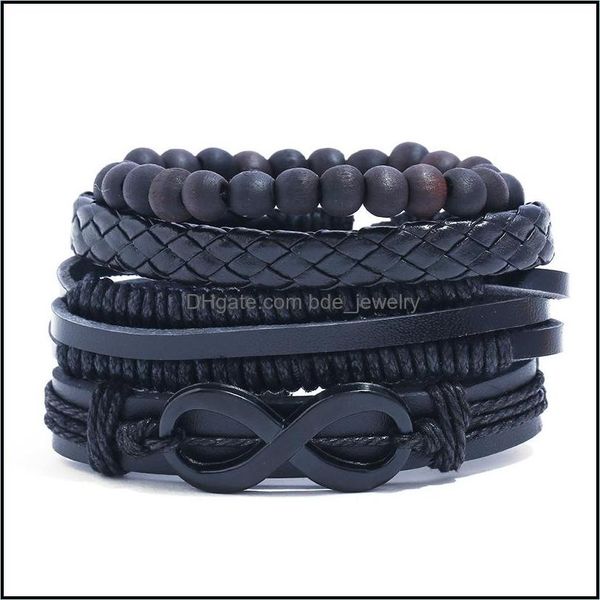 beaded strands 4pcs/set europe and the united states simple retro suit bracelet diy woven cowe mens leather drop delivery bdejewelry dhy8h, Black
beaded strands 4pcs/set europe and the united states simple retro suit bracelet diy woven cowe mens leather drop delivery bdejewelry dhy8h, Black