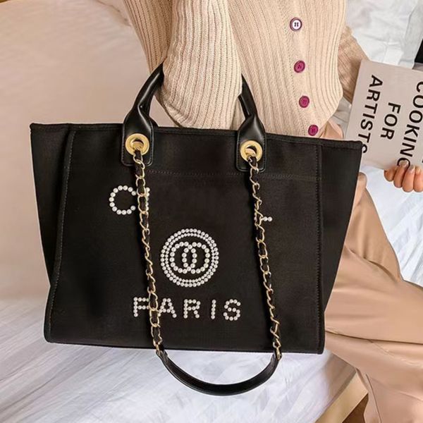 fashion women's luxury handbags evening bags brand ch pearl tote canvas beach bag designers female portable large capacity big handbag
fashion women's luxury handbags evening bags brand ch pearl tote canvas beach bag designers female portable large capacity big handbag