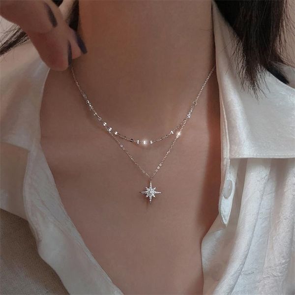 s925 sterling silver star moon double necklace women clavicle chain shiny diamond fashion jewely accessories 220818
s925 sterling silver star moon double necklace women clavicle chain shiny diamond fashion jewely accessories 220818
