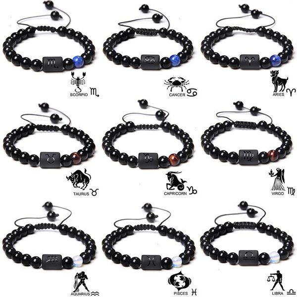 12 zodiac signs constellation couples strands bracelet natural stone beads braided for women men friend birthday jewelry, Black
12 zodiac signs constellation couples strands bracelet natural stone beads braided for women men friend birthday jewelry, Black