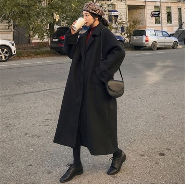 autumn and winter korean woolen coat women s classic retro double breasted loose slim medium long 220819, Black;brown
autumn and winter korean woolen coat women s classic retro double breasted loose slim medium long 220819, Black;brown