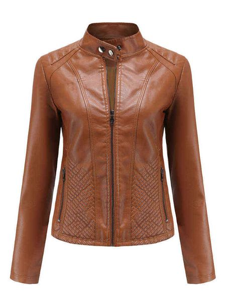 fmfssom women spring basic soft leather jacket female casual long sleeve pu coat black moto biker o neck windproof outwear t220810
fmfssom women spring basic soft leather jacket female casual long sleeve pu coat black moto biker o neck windproof outwear t220810