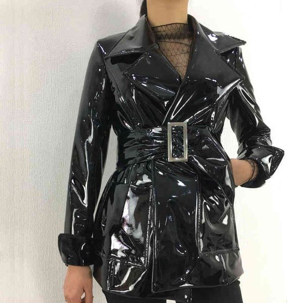 2020 spring autumn new medium long belt patent leather coats female pu leather jacket bf motorcycle jackets black a86 t220810
2020 spring autumn new medium long belt patent leather coats female pu leather jacket bf motorcycle jackets black a86 t220810