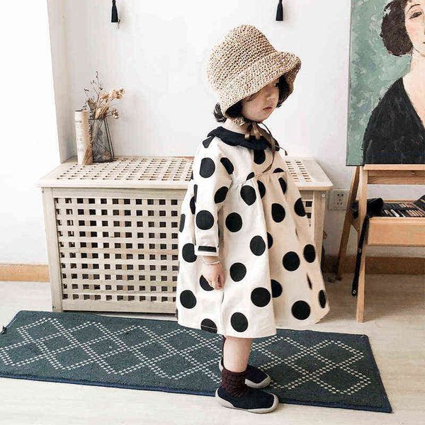 kids dresses for girls autumn new toddler clothes korea girls dresses polka dot peter pan collar baby children's clothing y220819, Red;yellow
kids dresses for girls autumn new toddler clothes korea girls dresses polka dot peter pan collar baby children's clothing y220819, Red;yellow