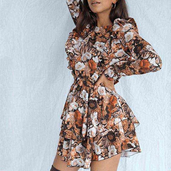 flower printed ruffle o-neck women's cake dress slim pleated high waist long sleeve slim female dress 2021 new ladies mini dress t22081, Black;gray
flower printed ruffle o-neck women's cake dress slim pleated high waist long sleeve slim female dress 2021 new ladies mini dress t22081, Black;gray