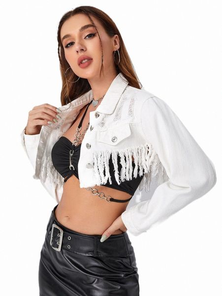ripped frayed hem crop denim jacket o80d#, Black;brown
ripped frayed hem crop denim jacket o80d#, Black;brown