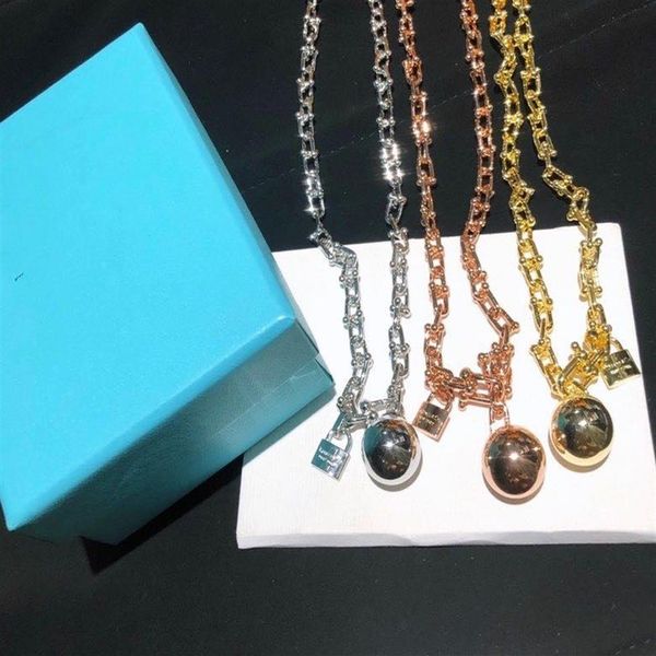 vintagel hardware pendant necklace copper with 18k gold plated round ball lock chain bucket short brand designer jewelry for women288i, Silver
vintagel hardware pendant necklace copper with 18k gold plated round ball lock chain bucket short brand designer jewelry for women288i, Silver