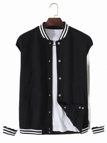 men color block striped trim drop shoulder bomber jacket without tee m7rh#, Black;brown
men color block striped trim drop shoulder bomber jacket without tee m7rh#, Black;brown