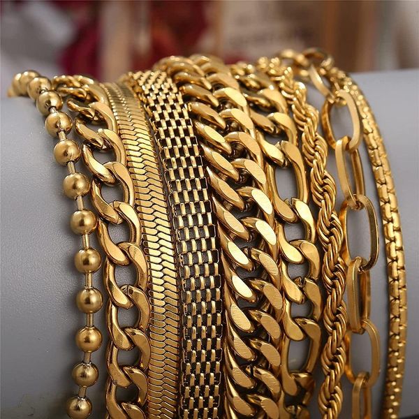 9 styles stainless strand steel bracelet for men women gold silver color fashion cuban link adjustable gifts, Black
9 styles stainless strand steel bracelet for men women gold silver color fashion cuban link adjustable gifts, Black