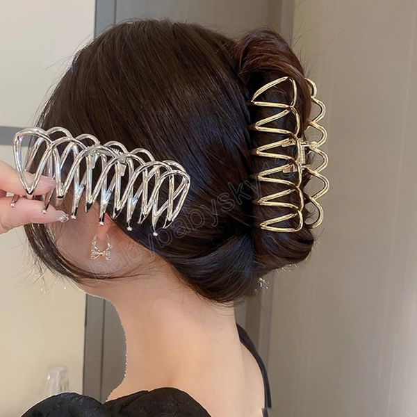 10cm metal geometric wavy hair crab hairpins for women fashion ponytail barrette hair accessories, Slivery;white
10cm metal geometric wavy hair crab hairpins for women fashion ponytail barrette hair accessories, Slivery;white