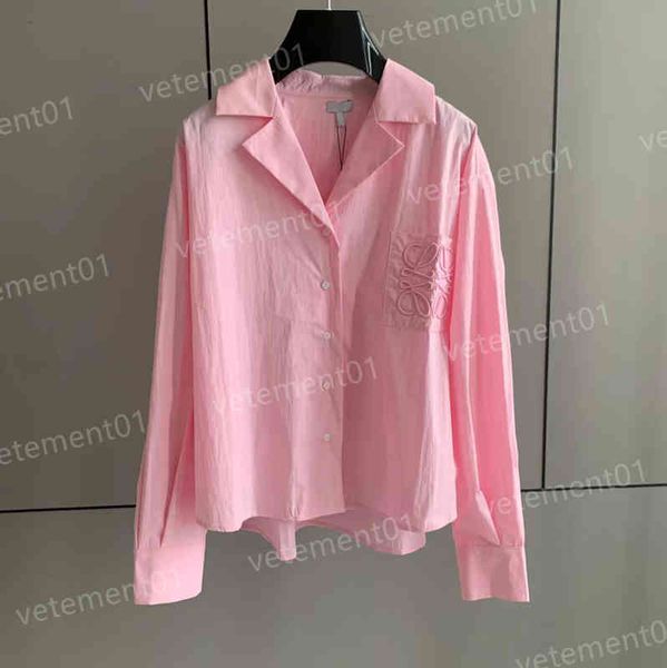womens blouses shirts 2022ss lw classic brand 3d logo embroidery designer pink simple lapel shirts dress luxury women clothing 0912, White
womens blouses shirts 2022ss lw classic brand 3d logo embroidery designer pink simple lapel shirts dress luxury women clothing 0912, White