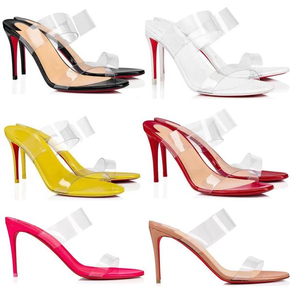 summer sandals ladies premium mules fashion heels just nothing 85mm elegant clear pvc slip designer mules bridal party eu 35-43 with box, Black
summer sandals ladies premium mules fashion heels just nothing 85mm elegant clear pvc slip designer mules bridal party eu 35-43 with box, Black