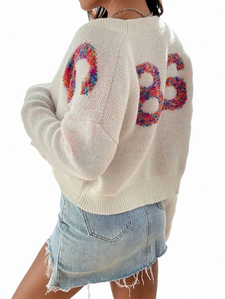 number pattern drop shoulder duster cardigan 28aa#, White;black
number pattern drop shoulder duster cardigan 28aa#, White;black