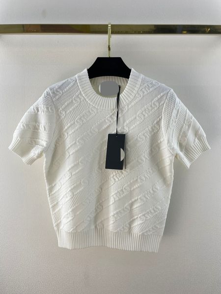 811 l 2022 runway summer brand same style sweater crew neck white pullover short sleeve women's sweaters weilan, White;black
811 l 2022 runway summer brand same style sweater crew neck white pullover short sleeve women's sweaters weilan, White;black