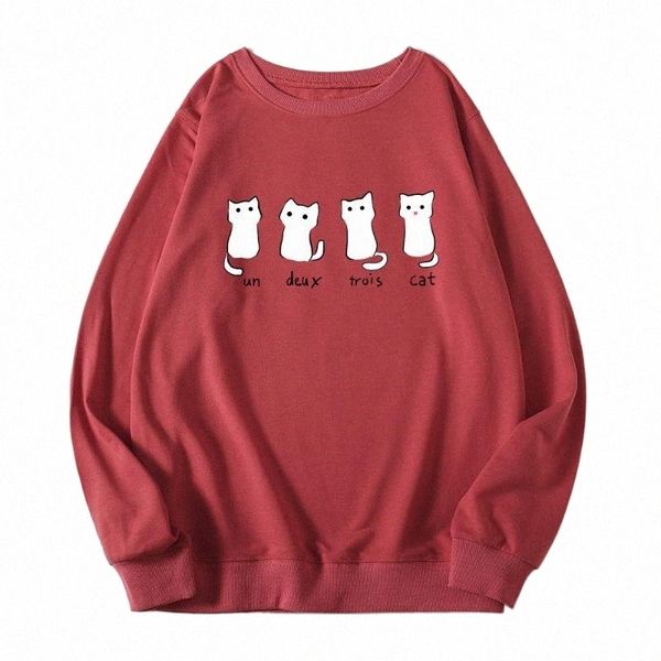 women's hoodies & sweatshirts cartoon funny cats print casual o-neck long sleeve pullover streetwear oversized fall clothes c2if#, Black
women's hoodies & sweatshirts cartoon funny cats print casual o-neck long sleeve pullover streetwear oversized fall clothes c2if#, Black