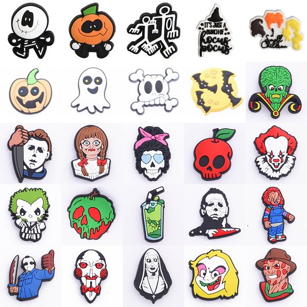 custom clog horror character decoration accessories happy halloween festival pvc designer wholesale croc charm, White;pink
custom clog horror character decoration accessories happy halloween festival pvc designer wholesale croc charm, White;pink