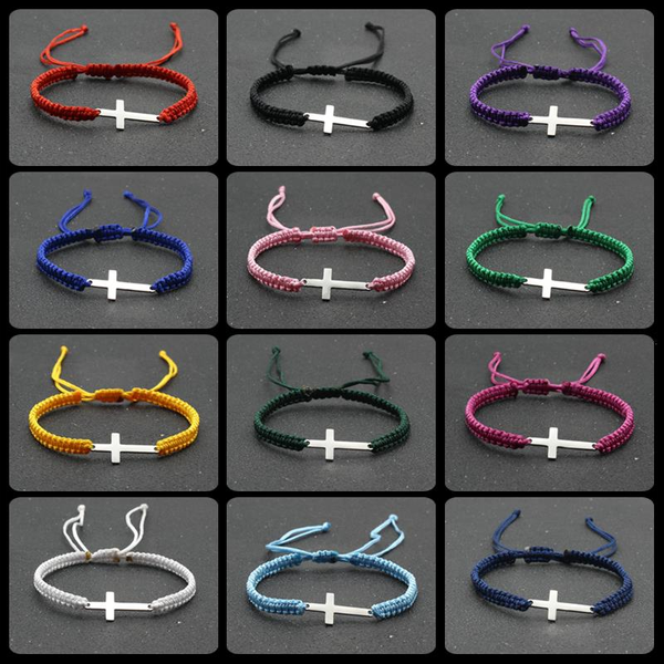 handmade stainless steel cross strand charm bracelet men braid adjustable lucky red string bracelets for women cuff jewelry, Black
handmade stainless steel cross strand charm bracelet men braid adjustable lucky red string bracelets for women cuff jewelry, Black
