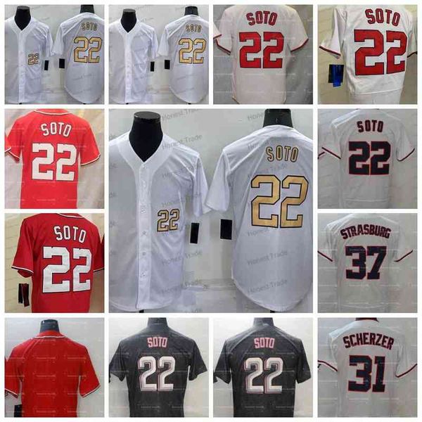 new men baseball jersey juan soto max scherzer stephen strasburg white blue mens jerseys sleeve 2022 all patch outdoor sports uniforms good, Black