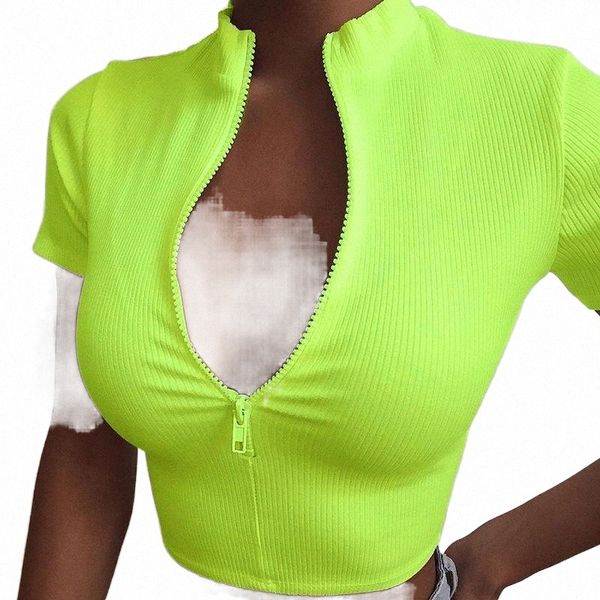 women's t-shirt summer women neon green crop mock neck half zip ladies skinny white t shirts streetwear rib knitted sports tee 05wn#
women's t-shirt summer women neon green crop mock neck half zip ladies skinny white t shirts streetwear rib knitted sports tee 05wn#