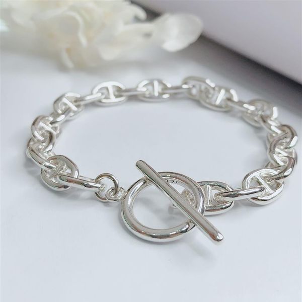 brand for women letter round h lock jewelry s925 silver bangle france quality fashion superior quality luxurious bracelet cx20296y, Black
brand for women letter round h lock jewelry s925 silver bangle france quality fashion superior quality luxurious bracelet cx20296y, Black