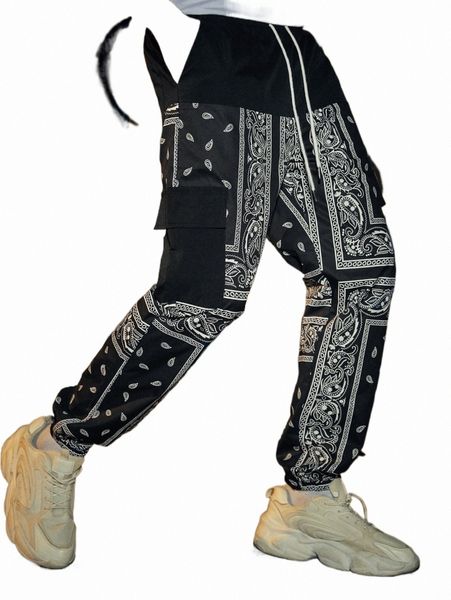 romwe street life guys paisley print drawstring waist cargo pants 61n5#, Black
romwe street life guys paisley print drawstring waist cargo pants 61n5#, Black