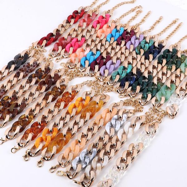 vintage gold color strand acrylic chain bracelets wristband women marbled thick bangles fashion jewelry gifts, Black
vintage gold color strand acrylic chain bracelets wristband women marbled thick bangles fashion jewelry gifts, Black