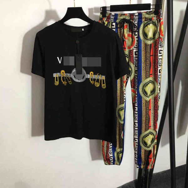 designer / summer 2022 new sports suit beauty pin embroidery printed short sleeve t-shirt - elastic waist casual pants, White
designer / summer 2022 new sports suit beauty pin embroidery printed short sleeve t-shirt - elastic waist casual pants, White