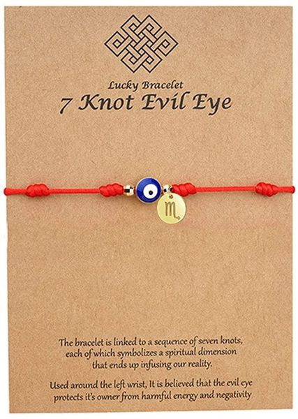 red rope constellation strands bracelet 7 knot evil eye good luck string protection zodiac link charm for women girls, Black
red rope constellation strands bracelet 7 knot evil eye good luck string protection zodiac link charm for women girls, Black