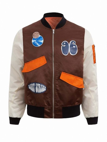 x beatstreet men letter graphic color block bomber jacket g7bu#, Black;brown
x beatstreet men letter graphic color block bomber jacket g7bu#, Black;brown
