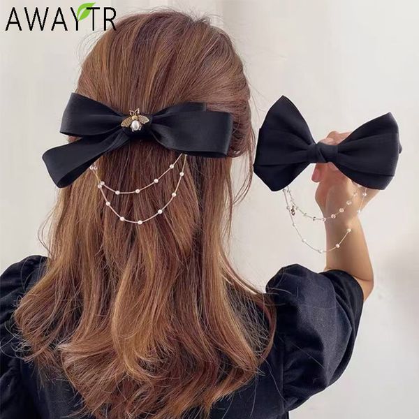new bow pearls chain barrettes hairpins for women spring hairclips ribbon headband ponytail hair accessories, Golden;silver
new bow pearls chain barrettes hairpins for women spring hairclips ribbon headband ponytail hair accessories, Golden;silver