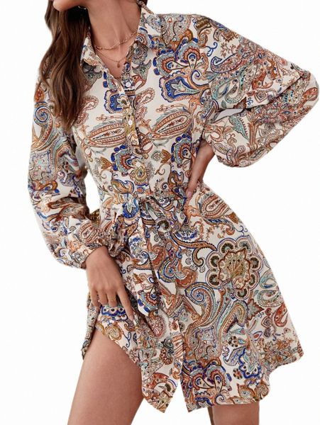 paisley print belted shirt dress d1bx#, Black;gray
paisley print belted shirt dress d1bx#, Black;gray