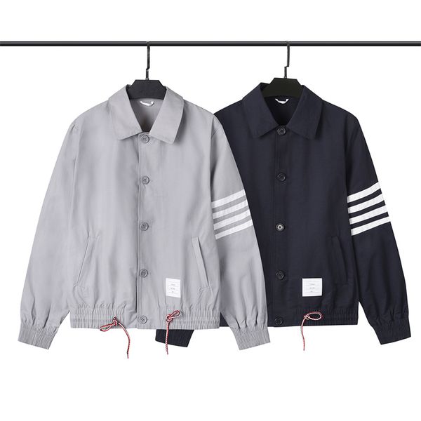 men's jacket fall new long sleeve lapel jacket single breasted workwear four bar striped short coat, Black;brown
men's jacket fall new long sleeve lapel jacket single breasted workwear four bar striped short coat, Black;brown