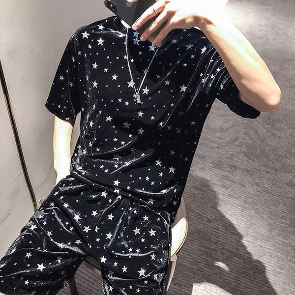 men's tracksuits men outfit set summer men's t-shirt shorts 2 piece full star print breathable velvet short sleeve elastic wais, Gray
men's tracksuits men outfit set summer men's t-shirt shorts 2 piece full star print breathable velvet short sleeve elastic wais, Gray