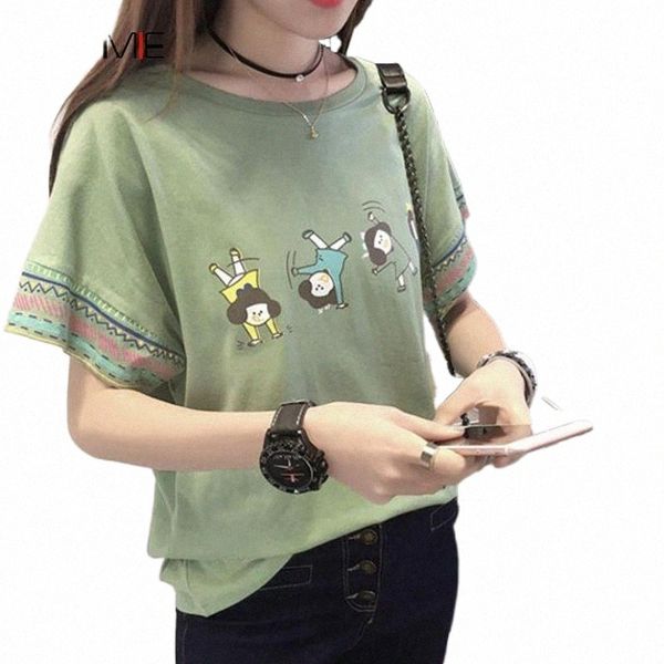 women's t-shirt summer national style casual cartoon oversized t shirt o-neck cool short sleeve leisure plus size tees i3pi#, White
women's t-shirt summer national style casual cartoon oversized t shirt o-neck cool short sleeve leisure plus size tees i3pi#, White