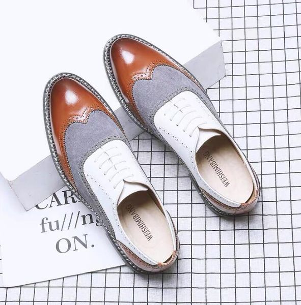 men dress shoes pu leather colorblock flat heel casual carved lace-up business shoes, Black
men dress shoes pu leather colorblock flat heel casual carved lace-up business shoes, Black
