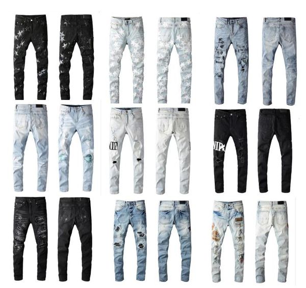 2022mens designer luxurys jeans black white a pair sold distressed business casual street wear man trousers slim-leg fit ripped, Blue
2022mens designer luxurys jeans black white a pair sold distressed business casual street wear man trousers slim-leg fit ripped, Blue