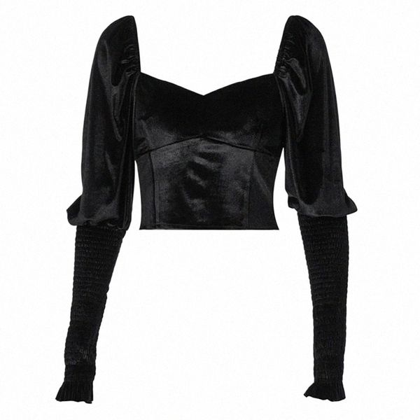 long lantern sleeves french style t-shirts women square collar casual slim fit jumper wear female black tee shirts crop women's t-s d1, White
long lantern sleeves french style t-shirts women square collar casual slim fit jumper wear female black tee shirts crop women's t-s d1, White