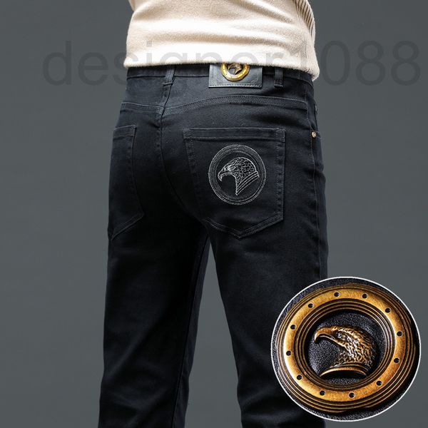men's jeans designer pure black jeans men's four seasons elastic slim fit small feet leisure fashion versatile youth middle waist, Blue
men's jeans designer pure black jeans men's four seasons elastic slim fit small feet leisure fashion versatile youth middle waist, Blue