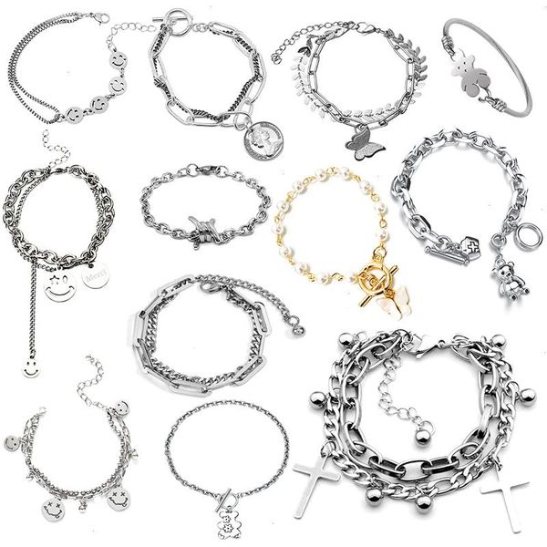 bracelet for women girls bangle men charm hip-hop gothic punk cute bear chain butterfly cross smiley heart pearl fashion couple, Black
bracelet for women girls bangle men charm hip-hop gothic punk cute bear chain butterfly cross smiley heart pearl fashion couple, Black