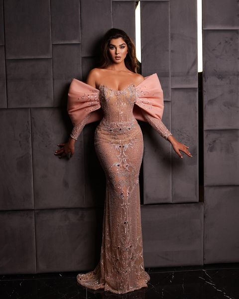 shiny sequins beads prom dresses elegant pink mermaid evening dress custom made long sleeves glitter women celebrity party gown, Black;red
shiny sequins beads prom dresses elegant pink mermaid evening dress custom made long sleeves glitter women celebrity party gown, Black;red
