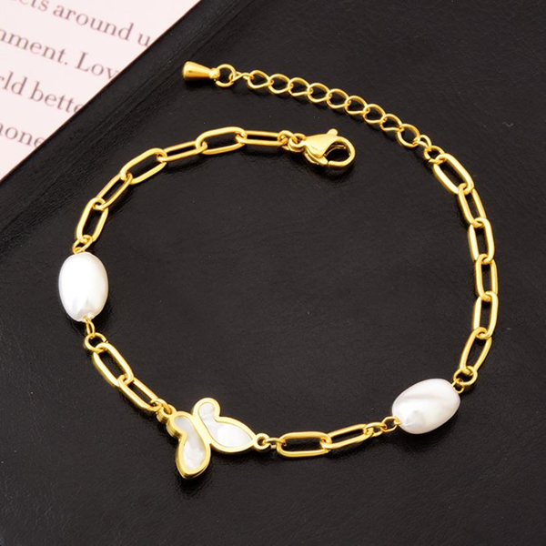 316l stainless steel fashion upscale strand jewelry embedded natural shell butterfly charm thick chain bracelets bangles for women, Black
316l stainless steel fashion upscale strand jewelry embedded natural shell butterfly charm thick chain bracelets bangles for women, Black