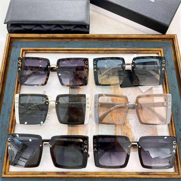 sunglasses small xiangjia square double letter star sunglasses ch7056 7rxb, White;black