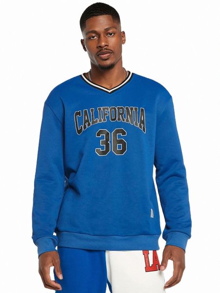 men letter graphic contrast trim drop shoulder sweatshirt c2fn#, Black 
men letter graphic contrast trim drop shoulder sweatshirt c2fn#, Black