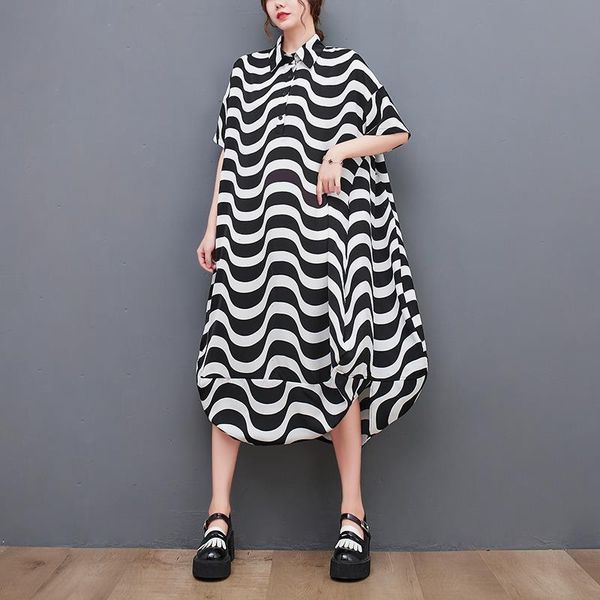 arrival british style casual dresses wavy stripes print chic lady street fashion blouse summer dress loose women travel, Black;gray
arrival british style casual dresses wavy stripes print chic lady street fashion blouse summer dress loose women travel, Black;gray