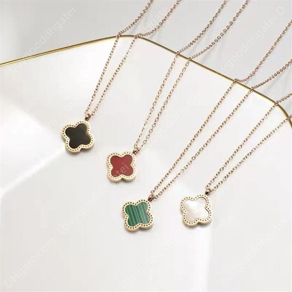 luxury deisgn double side clover pendant necklace gold stainless steel jewelry for women217g, Silver
luxury deisgn double side clover pendant necklace gold stainless steel jewelry for women217g, Silver