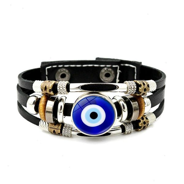 lucky blue evil strands eye bracelet handmade punk style multilayer woven leather bangles for women men jewelry gifts, Black
lucky blue evil strands eye bracelet handmade punk style multilayer woven leather bangles for women men jewelry gifts, Black