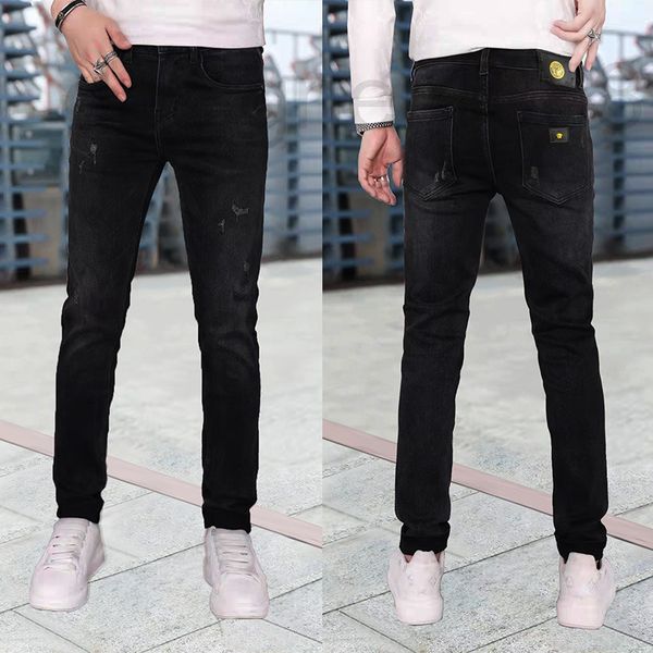 men's jeans designer 2021 autumn new high-end black elastic denim pants men's fashion slim fit small feet 100 hitchhiker leather b, Blue
men's jeans designer 2021 autumn new high-end black elastic denim pants men's fashion slim fit small feet 100 hitchhiker leather b, Blue